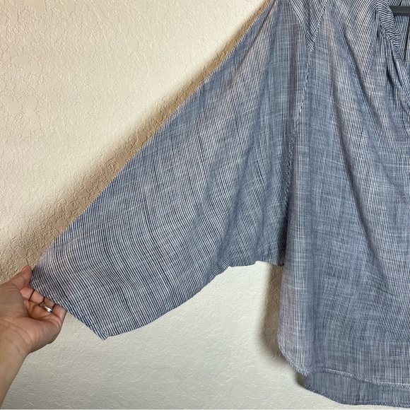 CP Shades cotton striped oversized boxy dolman sleeves popover shirt blouse top - Picture 4 of 8